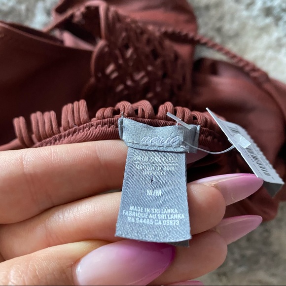 Aerie One Piece Swimsuit Macrame Detail NWT - Picture 6 of 7